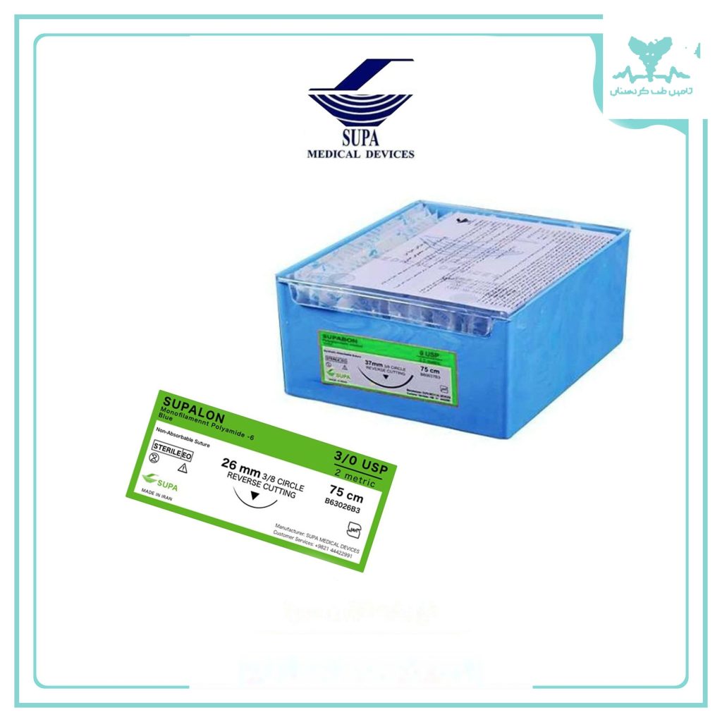 نخ و سوزن نایلون 10/0 دو سوزنه اسپاچوال با سوزن 6